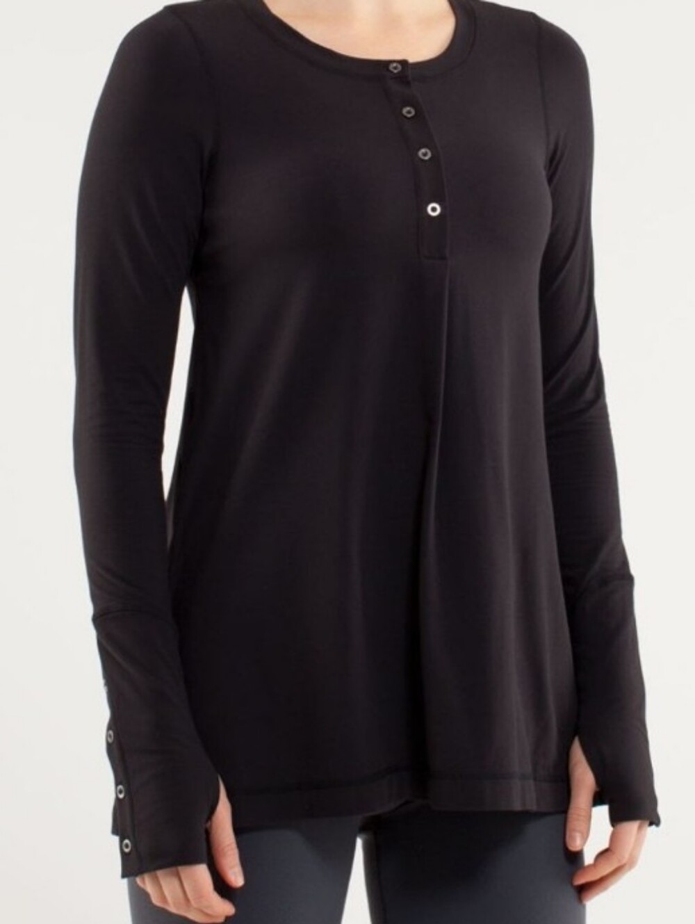 Lululemon Black Ride On Henley Long Sleeve Tunic Top 🖤